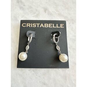 CRISTABELLE faux pearl dangle earrings